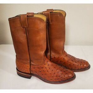 Larry Mahan Cowboy Boots Full Quill Brown 7.5 D Made In Nocona - New Without Box